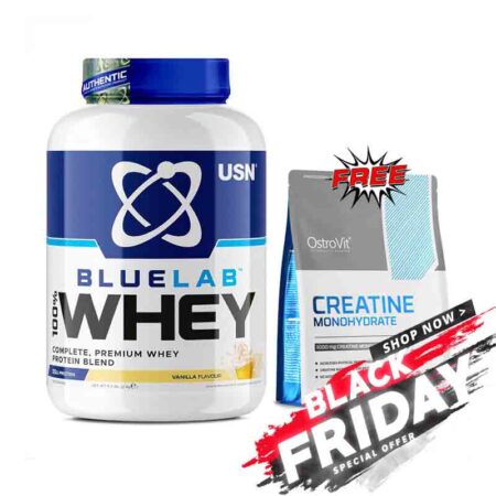 USN - BLUE LAB 100% WHEY PROTEIN 2kg + OstroVit Creatine Monohydrate 500 g FREE