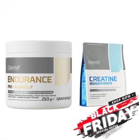 OstroVit Endurance Pre-Workout 210 g - Grapefruit + OstroVit Creatine Monohydrate 300 g