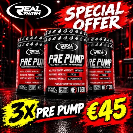 3 x REAL PHARM PRE PUMP 500G