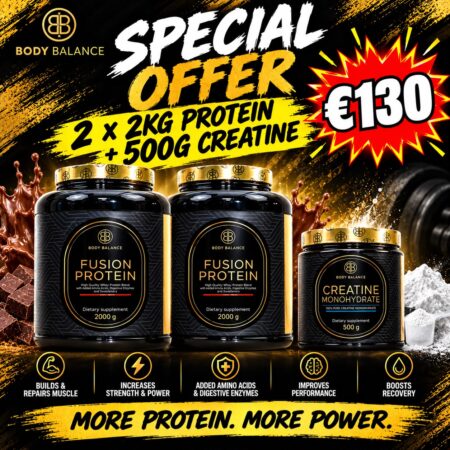 2 X BODY BALANCE Fusion Whey Protein 2kg + Creatine Monohydrate 500gr