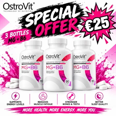 3 X OstroVit Mg + B6 90 tablets