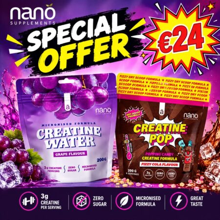 Nano Supps Creatine Pop 200gr - 47 servings + Nano Supps Creatine Water 200g – 40 servings