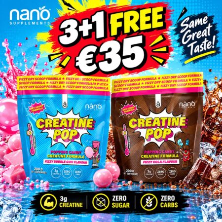 4 x Nano Supps Creatine Pop 200gr - 47 servings