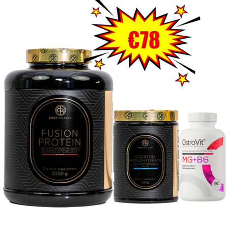 BODY BALANCE Fusion Whey Protein 2kg + Creatine Monohydrate 500gr + OstroVit Mg + B6 90 tablets